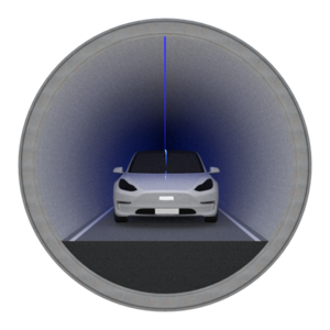 Cross-section of a Loop tunnel with an electric vehicle inside